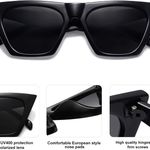 Oversized Square Cateye Polarized Sunglasses for Women Men Big Trendy Sunnies  Photo 2