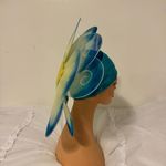 Handmade blue floral hat. This hat was made for the stage in the theater. Photo 2