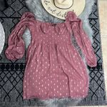 Crystal Doll NWOT  Off Shoulder Tulle Flouncy Pink Gold Dress sz M Photo 1