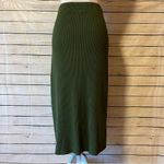 Vince Womens Green Ribbed Knit Calf Midi Skirt Photo 9