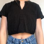 Liz Claiborne Black  Paisley Embroidered Crop Top Photo 0