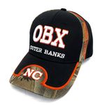 OBX Outer Banks NC Baseball Hat Dad Cap Souvenir North Carolina Travel Camo OS Black Photo 0