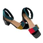 Fashion NVX multi color suade strap sandal heels yellow green red size 6.5 (230) Gold Photo 6