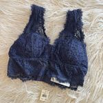 Aerie Eyelash Lace Plunge Bralette Blue Size XS Photo 2