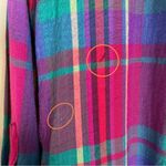 Vintage Plaid Rayon Shirt Women's Button Photo 5