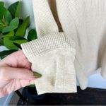 Nike Yoga Waffle V Neck Thermal Pullover Long Sleeve Size XS in Cream Photo 6