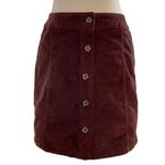 Falls Creek  Corduroy Skirt Womens Size 8 Maroon Button Front Classic Fall Photo 2