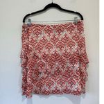 Garnet Hill  skirt size XL short geometric pattern red white lined tiered zipper Photo 3