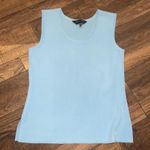 Ming Wang  tank blouse knit 90s style classic $149 light blue spring designer Photo 2