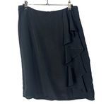 Merona  Black Ruffle Side Straight Pencil Skirt 6 Photo 0