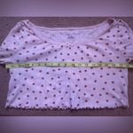 Urban Outfitters Out From Under Medium Cropped Lettuce Hem Top 100% Cotton Strawberry Coquette Photo 4