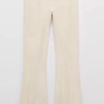 Aerie White Ribbed Flare Pants Photo 2