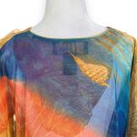 Patty J. Leisure Kaftan Dress Sheer Tonal Stripe Aquatic Life Vneck Swim Coverup Tan Size undefined Photo 4