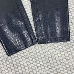 ZARA  Embossed High Waist Faux Leather Ankle Pants‎ Black Small Photo 3