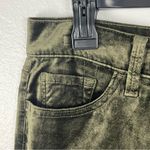 7 For All Mankind  Green Exposed Button Fly Velvet Velour High Rise Pants Size 30 Photo 9