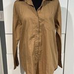 DSG women’s button down cotton shirt .‎ Size XS Brown Photo 0