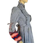 VINTAGE 1970'S BLUE, WHITE & RED GINGHAM PRINT RAE DOLLS COTTON PRAIRIE DRESS S Blue Photo 6