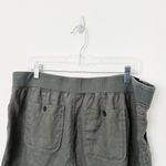 Athleta [] Muted Jasper Green 100% Linen Drawstring Waist Mini Skirt Pockets 16 Photo 3