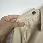 Nine West Women’s  Faux Leather Moto Jacket Size Small Cream Zip Pockets Photo 13