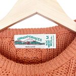 Vintage Aran Crafts Ireland Orange Merino Wool Knit Sweater Sz M Size M Photo 2