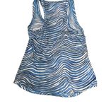 Trina Turk  Turquoise & White Zebra Print Razorback Stretchy Tank Top Small Photo 1