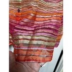 Notations DIX)  Blouse Women Size M medium Sheer pink‎ button down Shirt Photo 3