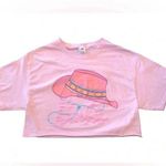 Fruit of the Loom Barbie Pink Cowgirl Crop Top Size Medium Photo 0