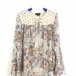 Jeans by Buffalo Womens Top Peasant Sheer Blouse Bell Sleeves Paisley Size Small Photo 1