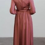 Baltic Born Mauve Satin Jenna Maxi Dress Double Slit Belted Photo 1
