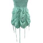 Urban Outfitters Kimchi Blue Belladonna Dress Ruched Mini Turquoise Size Medium Photo 11