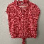 Old Navy  red short sleeve floral button down shirt Photo 0