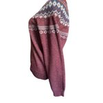 Weatherproof  Vintage Nordic Sweater women's small maroon and grey Photo 2