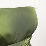 David's Bridal Vintage Y2K Strapless Taffeta Bubble Hem Dress in Chartreuse | Size 4 Photo 7