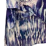 Chico's Women's Blouse Size XL Hi Low Top Blue Purple Floral Print Art Too Wear A Photo 4