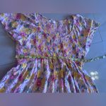 Jolie & Joy Women's Pink Yellow Flowy Ruffle Floral Smocked Mini Dress Size 2X Photo 5