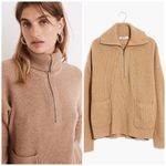 Madewell Merino Wool Blend Glenbrook Half-Zip Pullover Sweater Camel Brown XS Photo 2