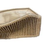 Foreign Vintage Gold Leaf Embellished Beaded Clutch Small Purse Photo 7