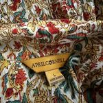 April Cornell Midi Dress Sleeveless Fall Butterfly Cottage Peasant Gauzy Pocket Gold Size L Photo 8