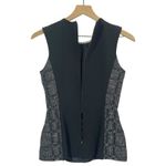 Derek Lam  Sleeveless Tweed Peplum Top - Black/White - US 0 Photo 6