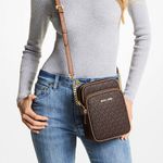 Michael Kors NWT  Jet Set Travel Medium Logo Crossbody Bag Photo 3