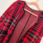 Talbots Red and Black Plaid cardigan Sweater jacket sz small Photo 3
