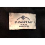 st. john's bay  Black Faux Leather Tote Bag With White Detailing Photo 8