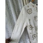 Designers Studio Originals Vintage Christmas Holiday Embroidered Beaded Cardigan White Size L Photo 2