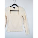 Rag and Bone  Womens Top Beige Asher Ribbed Knit Square Neck Stretch Y2K Medium Photo 5