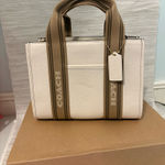 Coach 🆕  ✨ RFB smith tote mini Cream and Tan Tote Bag with crossbody NWT Photo 0