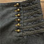 Etcetera  Navy Blue Denim Stretch Button Mini Skirt Size 6 Photo 5
