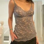 Cosabella Pret A Porter Lace V Neck Camisole in Incenso/Stone Size M Photo 0