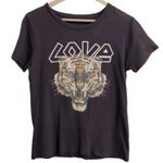 Chaser M Tiger Love Graphic Tee Shirt Brown 100% Cotton Distressed Indie Sleaze Photo 0