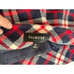 Talbots Women’s Plaid SKIRT Sz 14 Wool Blend Red Office Academia Career Side Zip Photo 5