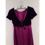 Vintage Y2K Cachet Burgundy Velvet Satin Dress Size 10 USA Romantic Gothic Red Photo 4